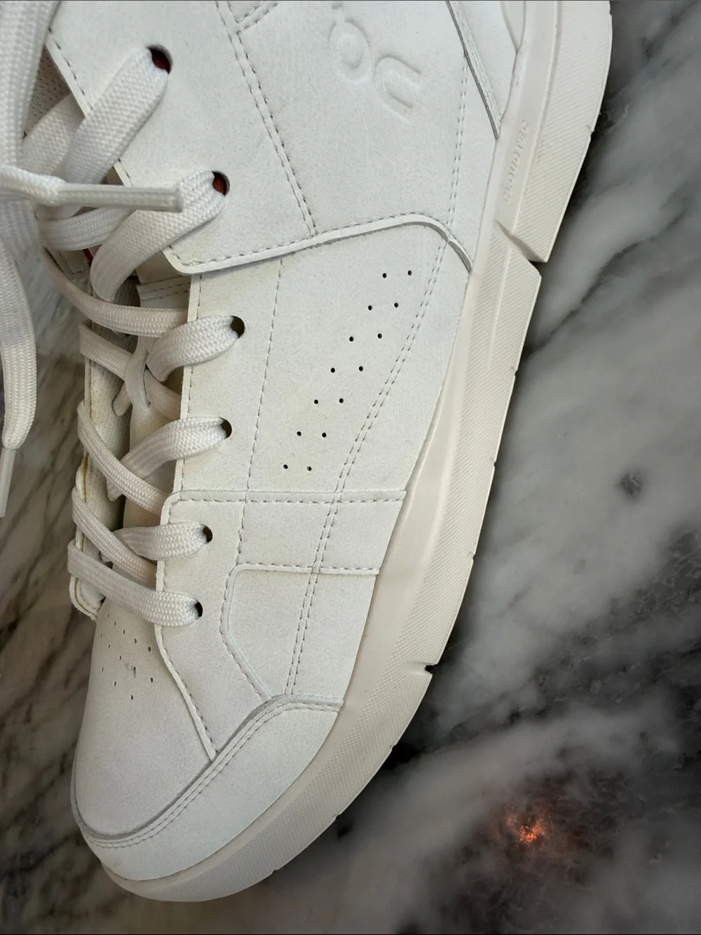 On Running the Roger White Sneakers with Tan Accents - Picture 9 of 11